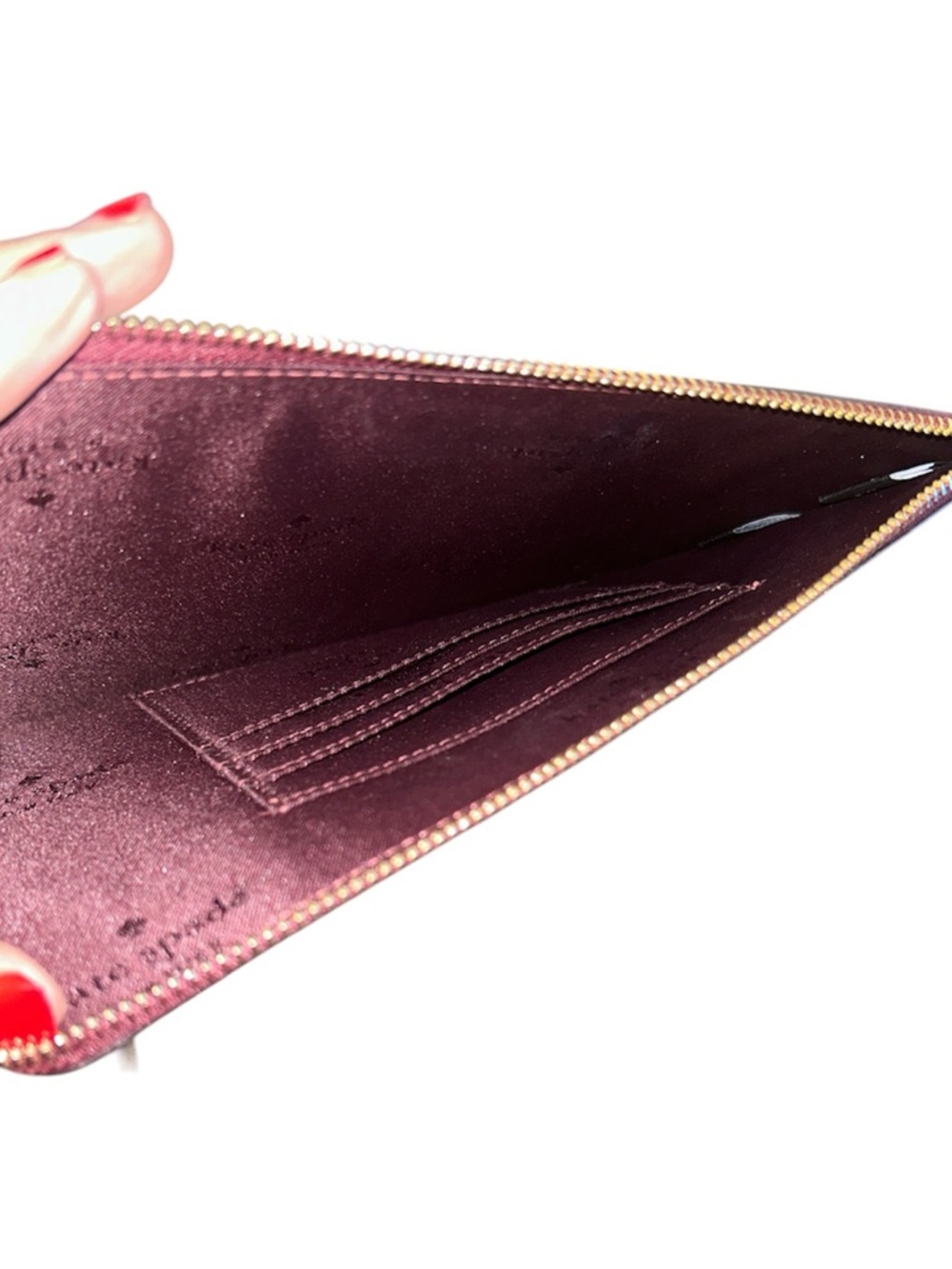 NWOT Kate Spade Staci Medium L Zip Wristlet Clutch Wallet - Deep Berry - Picture 3 of 3
